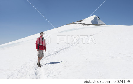 Man on his way to Glittertind mountain (Jotunheimen, Norway) Man on his way to Glittertind mountain (Jotunheimen, Norway) 8024109