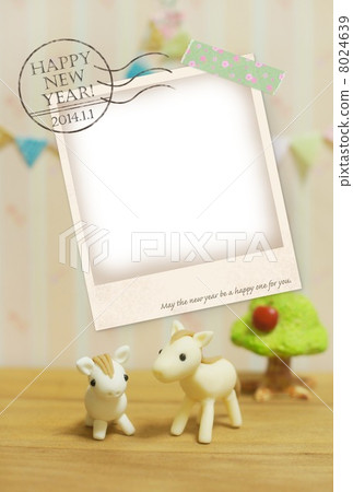 New Year's card of horse (with photo frame) 8024639
