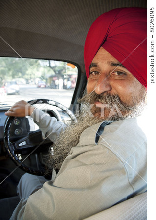 Portrait of a Sikh taxi driver Portrait of a Sikh taxi driver 8026095