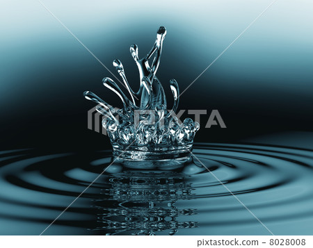 Blue liquid splashes with ripples on the surface 8028008