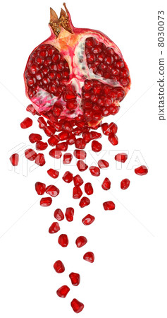 Cut the pomegranate with scattered grain Cut the pomegranate with scattered grain 8030073