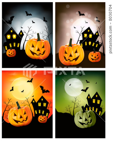 Four Halloween banners. Vector. Four Halloween banners. Vector. 8030704