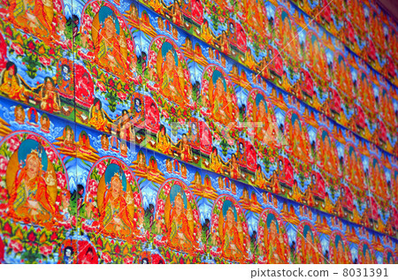 Buddhist painting on the pilgrimage road of the Dalai Lama Temple Group 8031391