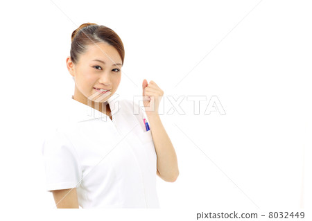 Nurse playing guts pose Nurse playing guts pose 8032449