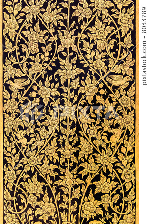 Traditional Thai Style Painting in Gold Color 8033789
