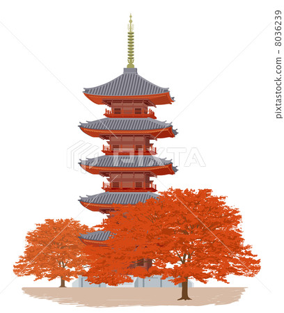 Five story_ colored leaves 8036239