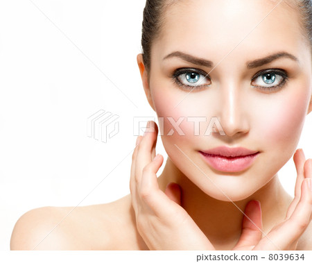 Beauty Portrait. Beautiful Spa Woman Touching her Face Beauty Portrait. Beautiful Spa Woman Touching her Face 8039634