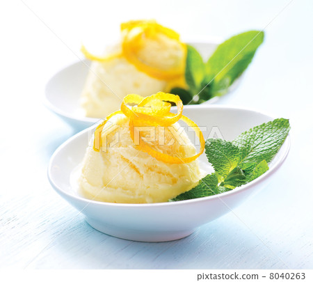 Ice Cream. Homemade Lemon Icecream Dessert Ice Cream. Homemade Lemon Icecream Dessert 8040263