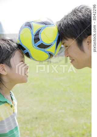 Father and son to play football Father and son to play football 8042296