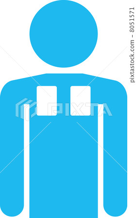 Pictogram of a person who puts a wet cloth on his shoulder Pictogram of a person who puts a wet cloth on his shoulder 8051571