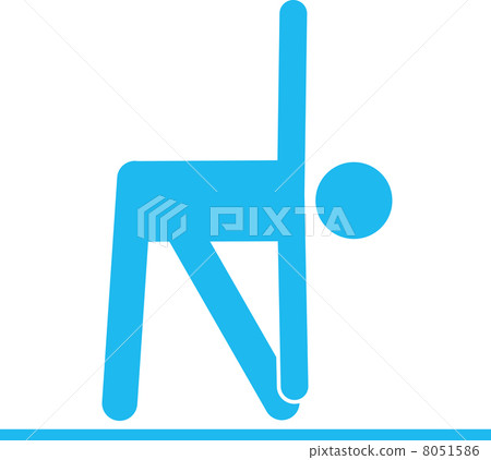 Pictogram of yoga triangle pose Pictogram of yoga triangle pose 8051586