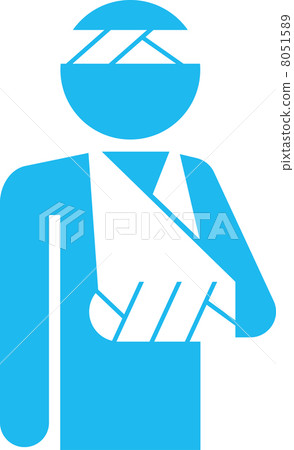 Pictogram of a person broke his arm 8051589