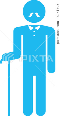 Pictogram of an old man with a cane 8051593