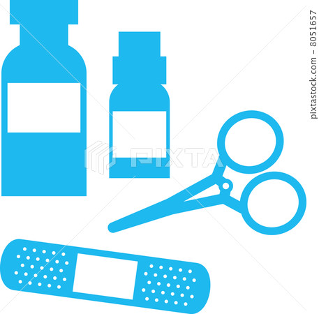 Pictogram of disinfectant and bandage 8051657