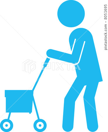 推動銀色汽車的人的象形圖 8051695