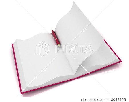 Open notepad and a red pen - Stock Illustration [8052113] - PIXTA