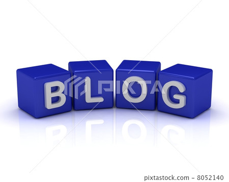 BLOG word on blue cubes BLOG word on blue cubes 8052140