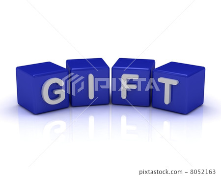 GIFT word on blue cubes GIFT word on blue cubes 8052163