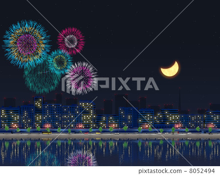 夏天晚上煙花 8052494