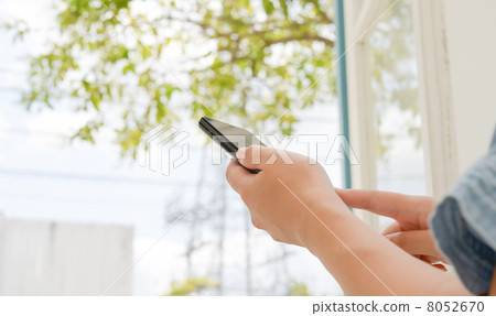 智能手機和女士 8052670