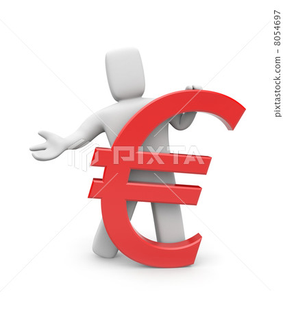 Person and Euro sign 8054697