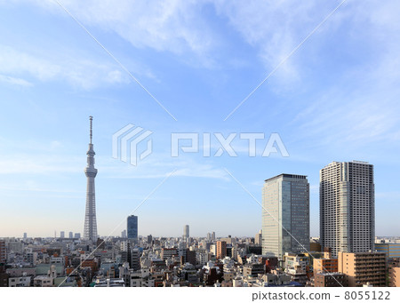 Tokyo Sky Tree and surrounding cityscape 8055122