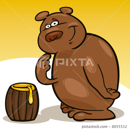 Bear and honey - Stock Illustration [8055512] - PIXTA