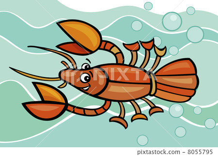 happy crayfish cartoon illustration happy crayfish cartoon illustration 8055795