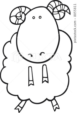 cartoon ram for coloring book 8055811