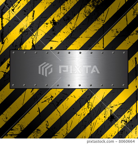 Metal plate on grunge background 8060664
