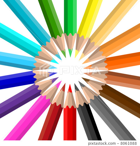 Circle of coloured pencils - Stock Illustration [8061088] - PIXTA