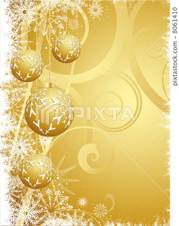 Hanging gold Christmas baubles Hanging gold Christmas baubles 8061410