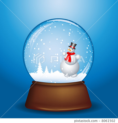 snowman in snow globe - Stock Illustration [8061502] - PIXTA