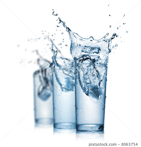 water splash in glasses isolated on white water splash in glasses isolated on white 8063754