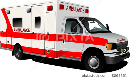 Modern ambulance van over white. Colored vector illustration 8063861
