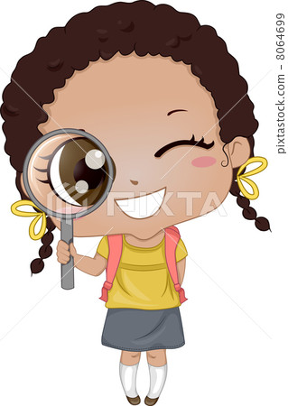 Little Girl holding Magnifying Glass 2 8064699