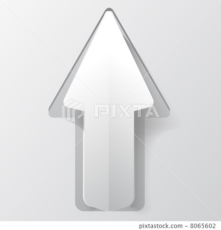 White paper arrow with shadow. Background for your business presentation. White paper arrow with shadow. Background for your business presentation. 8065602