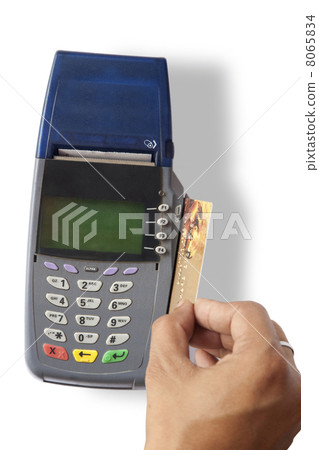 Hand swiping credit card Hand swiping credit card 8065834