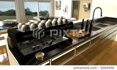 cafe bar interior and espresso machine cafe bar interior and espresso machine 8066900