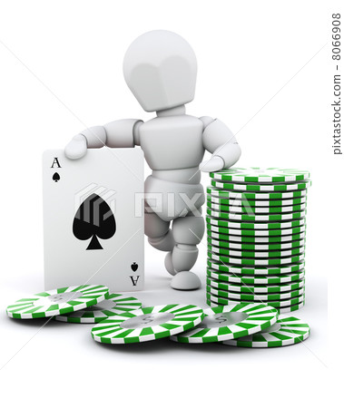 man with casino chips and playing cards man with casino chips and playing cards 8066908