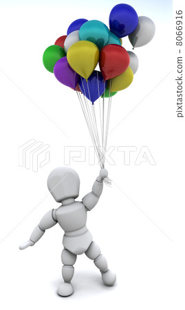 man with big bunch of balloons man with big bunch of balloons 8066916