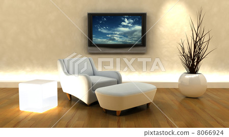 3d render of sofa and tv 8066924