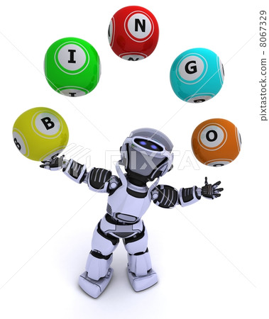 robot with bingo balls 8067329