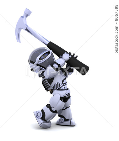 robot with hammer 8067599