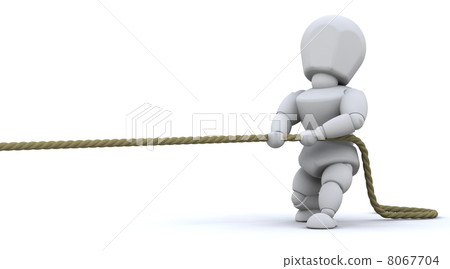 Man pulling on rope 8067704