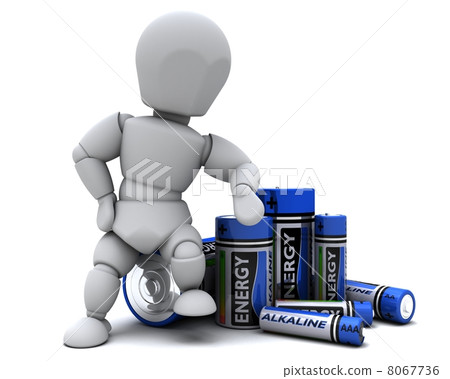 Man with Alkaline Batteries 8067736