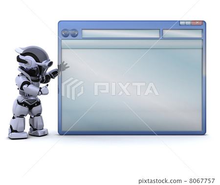 robot with empty computer window 8067757