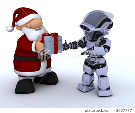 robot and santa claus 8067777