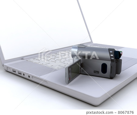 3D handy cam over a laptop 3D handy cam over a laptop 8067876