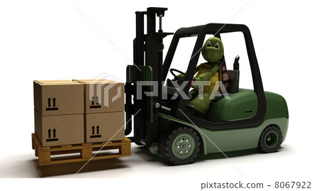 Tortoise driving a forklift truck 8067922